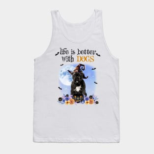 French Bulldog Witch Hat Life Is Better With Dogs Halloween Tank Top